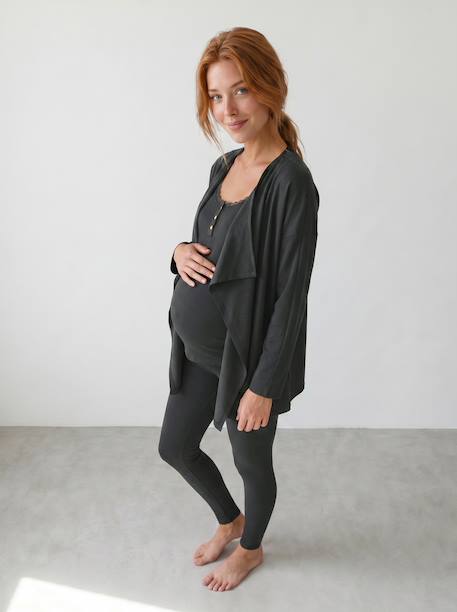 Ensemble 3 pièces homewear grossesse et allaitement anthracite+Bleu 3 - vertbaudet enfant 