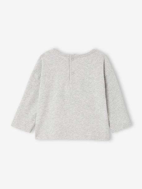 T-shirt manches longues bébé garçon beige chiné+gris chiné 8 - vertbaudet enfant 