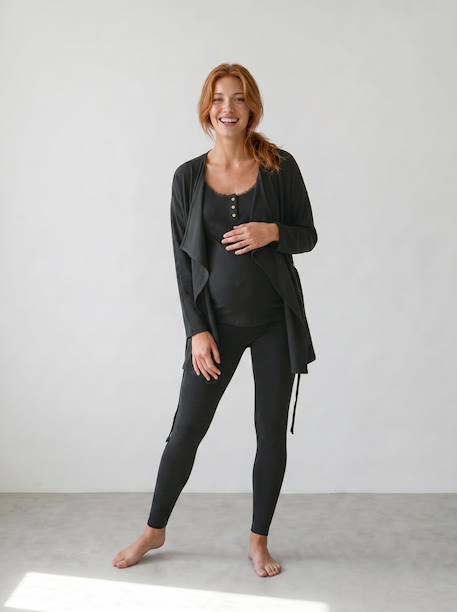 Ensemble 3 pièces homewear grossesse et allaitement anthracite+Bleu 2 - vertbaudet enfant 