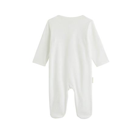 Pyjama bébé en velours ouverture pont eliah Ecru 3 - vertbaudet enfant 
