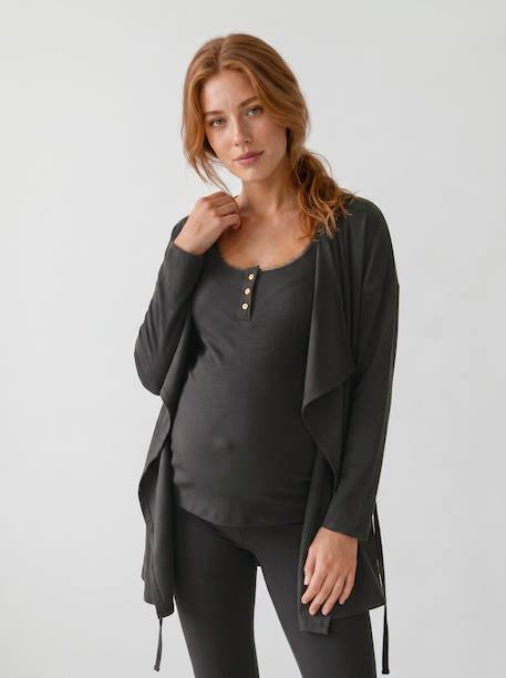 Ensemble 3 pièces homewear grossesse et allaitement anthracite+Bleu 7 - vertbaudet enfant 