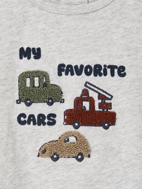 T-shirt manches longues bébé garçon beige chiné+gris chiné 6 - vertbaudet enfant 