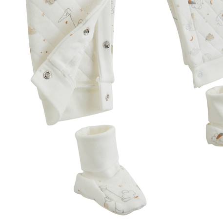 Combinaison bébé en molleton et chaussons eliah Ecru 5 - vertbaudet enfant 