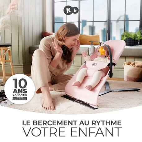 Balancelle électrique bébé 2 en 1 avec fonction transat Beige+Bleu marine+Gris clair+Gris foncé+Rose poudré 26 - vertbaudet enfant 