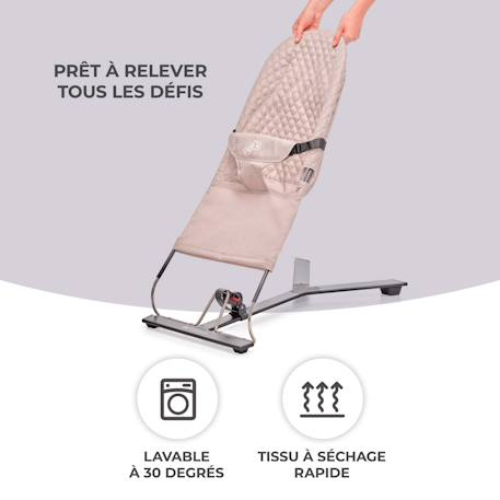 Balancelle électrique bébé 2 en 1 avec fonction transat Beige+Bleu marine+Gris clair+Gris foncé+Rose poudré 29 - vertbaudet enfant 