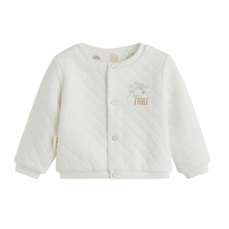 Gilet bébé en molleton eliah Ecru 2 - vertbaudet enfant 