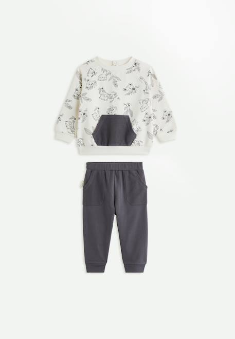 Ensemble bébé sweat et pantalon erwan Gris 1 - vertbaudet enfant 