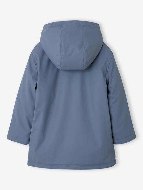 Ciré à capuche garçon doublé sherpa bleu grisé+bleu nuit 2 - vertbaudet enfant 