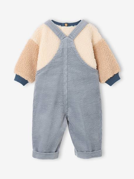 Ensemble salopette et sweat bébé bleu grisé 6 - vertbaudet enfant 