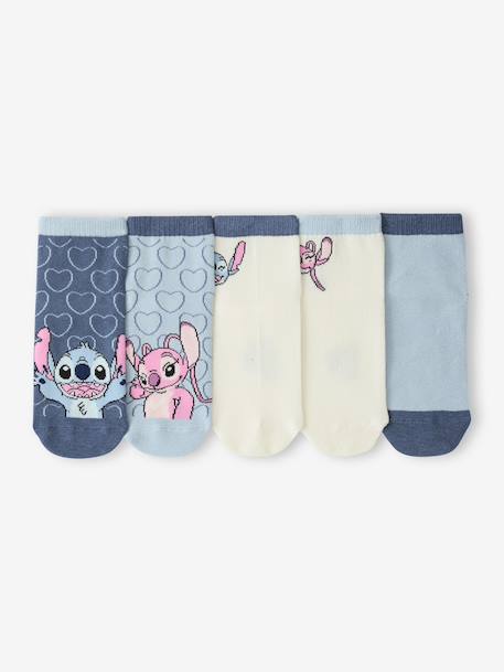 Lot de 5 mi-chaussettes Lilo et Stitch bleu jean 2 - vertbaudet enfant 