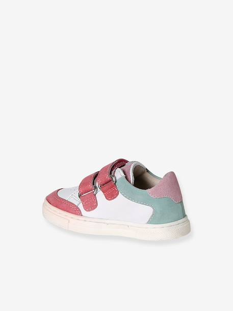 Baskets bébé cuir à scratchs lot blanc+lot violet 3 - vertbaudet enfant 