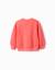Sweat en coton avec épaules tombantes Corail clair 2 - vertbaudet enfant 