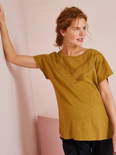 T-shirt de grossesse avec détails en macramé Oeko-Tex® bronze+ivoire 2 - vertbaudet enfant 
