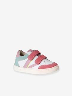 Chaussures-Chaussures bébé 17-26-Marche fille 19-26-Baskets-Baskets bébé cuir à scratchs