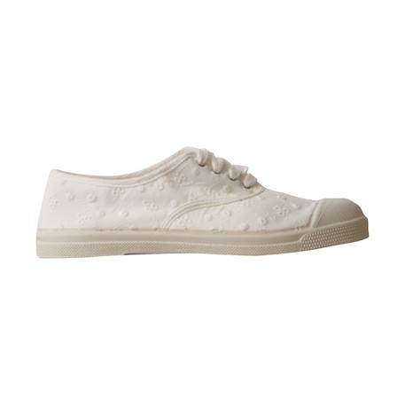 Tennis à lacets broderie Ecru 1 - vertbaudet enfant 