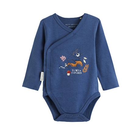 Lot de 2 bodies bébé manches longues ouverture croisée emile Bleu 6 - vertbaudet enfant 