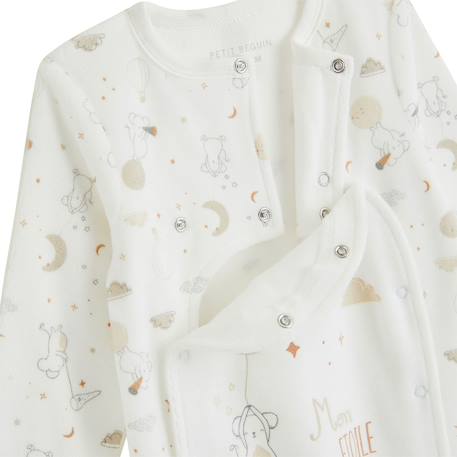 Kit naissance 3 pièces pyjama, body et doudou bébé eliah Ecru 3 - vertbaudet enfant 