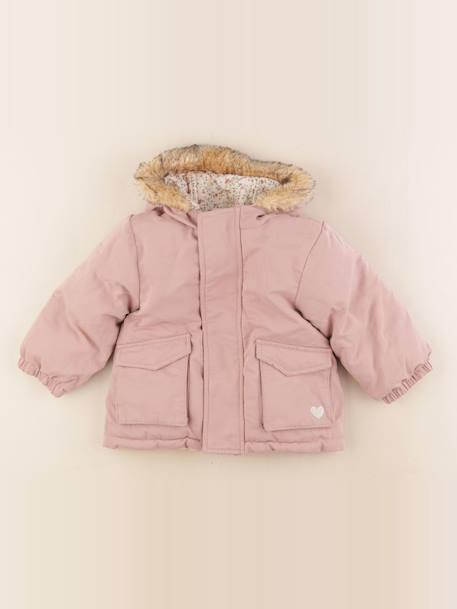 Parka réversible - 2 ans Beige, rose 1 - vertbaudet enfant 