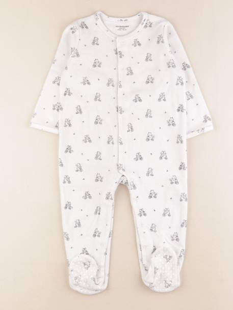Pyjama velours - 2 ans Blanc, bleu 1 - vertbaudet enfant 