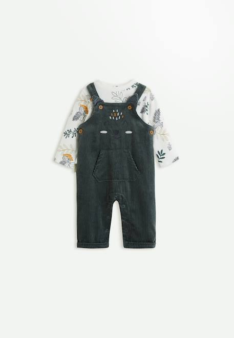 Bébé-Ensemble-Ensemble salopette bébé en velours côtelé et t-shirt elliott