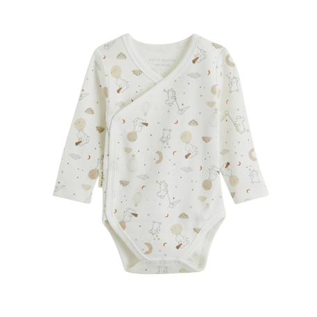 Lot de 2 bodies bébé manches longues ouverture croisée eliah Ecru 4 - vertbaudet enfant 