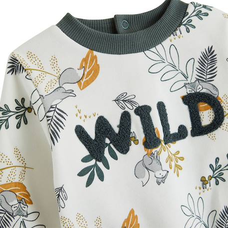 Ensemble bébé sweat et pantalon en velours côtelé elliott Vert 3 - vertbaudet enfant 