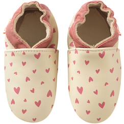 Chaussures-Chaussures fille 23-38-Chaussons-Chaussons bébé cuir souple juliette les coeurs