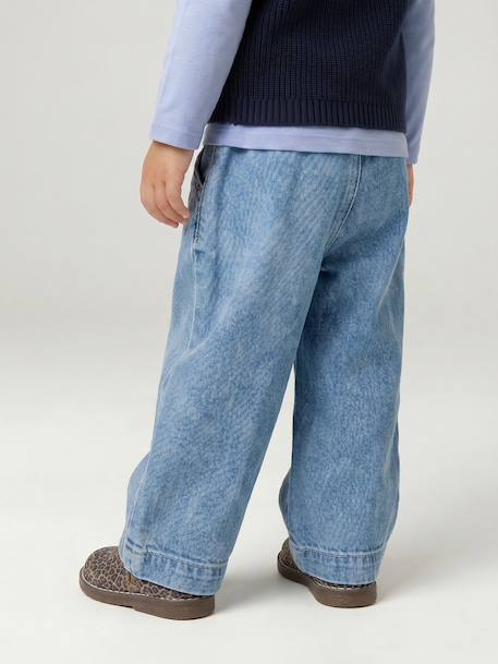 Jean large bébé avec ceinture à nouer denim brut+stone 15 - vertbaudet enfant 