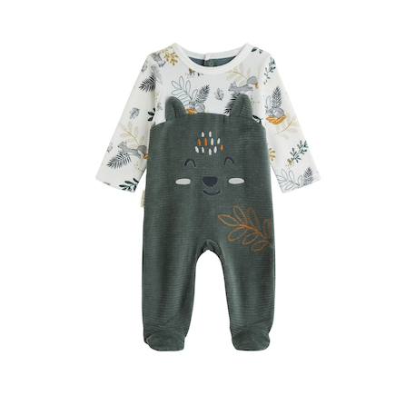Pyjama bébé en velours elliott Vert 2 - vertbaudet enfant 