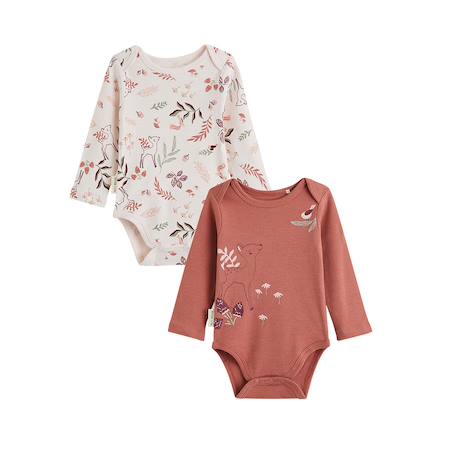 Lot de 2 bodies bébé manches longues evie Rose 2 - vertbaudet enfant 