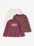 Lot de 3 t-shirts fille fantaisie manches longues anthracite+bleu grisé+corail+écru+indigo+mauve+rose 23 - vertbaudet enfant 