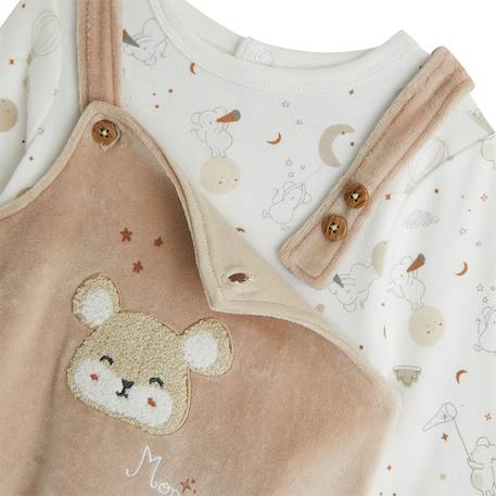 Ensemble salopette bébé en velours et t-shirt eliah Marron 4 - vertbaudet enfant 