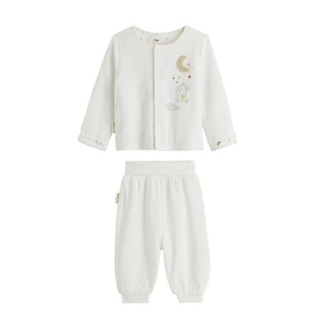 Ensemble bébé gilet et pantalon en velours eliah Ecru 2 - vertbaudet enfant 
