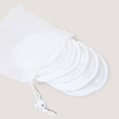 Lot de 6 coussinets d'allaitement lavables en soie blanc Blanc 5 - vertbaudet enfant 