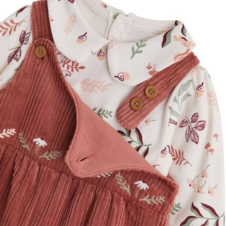 Ensemble salopette bébé en velours côtelé et t-shirt evie Rose 4 - vertbaudet enfant 