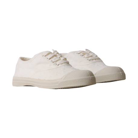 Tennis à lacets broderie Ecru 3 - vertbaudet enfant 