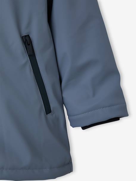 Ciré à capuche garçon doublé sherpa bleu grisé+bleu nuit 4 - vertbaudet enfant 