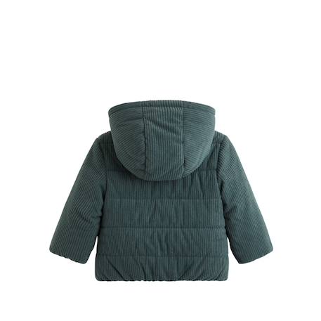 Doudoune bébé en velours côtelé doublée sherpa avec capuche elliott Vert 3 - vertbaudet enfant 