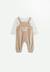 Ensemble salopette bébé en velours et t-shirt eliah Marron 1 - vertbaudet enfant 
