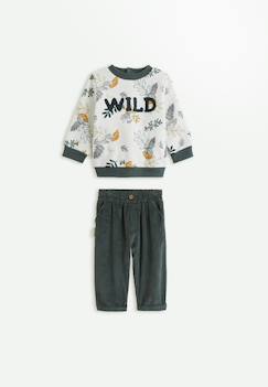 -Ensemble bébé sweat et pantalon en velours côtelé elliott