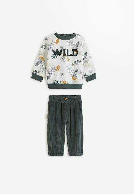 Bébé-Ensemble-Ensemble bébé sweat et pantalon en velours côtelé elliott