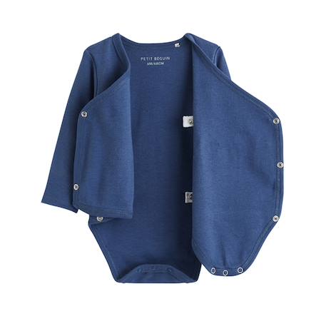 Lot de 2 bodies bébé manches longues ouverture croisée emile Bleu 3 - vertbaudet enfant 
