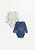 Lot de 2 bodies bébé manches longues ouverture croisée emile Bleu 1 - vertbaudet enfant 