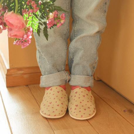 Chaussons bébé cuir souple juliette les coeurs Beige 3 - vertbaudet enfant 