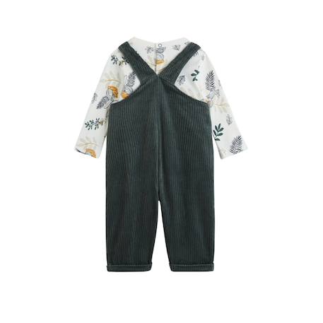 Ensemble salopette bébé en velours côtelé et t-shirt elliott Vert 3 - vertbaudet enfant 