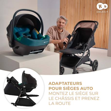 Adaptateurs universels Kinderkraft MITZY pour siège auto 0-13 kg travel system poussette Schwarz 2 - vertbaudet enfant 