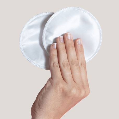 Lot de 6 coussinets d'allaitement lavables en soie blanc Blanc 2 - vertbaudet enfant 
