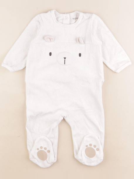Pyjama velours - 2 ans Blanc 1 - vertbaudet enfant 