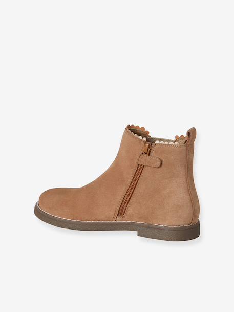 Boots enfant fille cuir élastiquées et zippées camel+marine+or 3 - vertbaudet enfant 