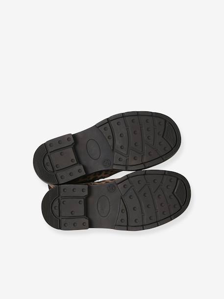 Boots fille en cuir à élastiques beige 5 - vertbaudet enfant 